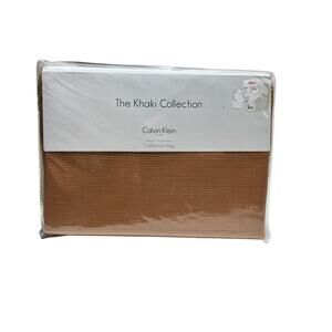 Calvin Klein Khaki Collection Cord Weave Bittersweet California King Bedskirt